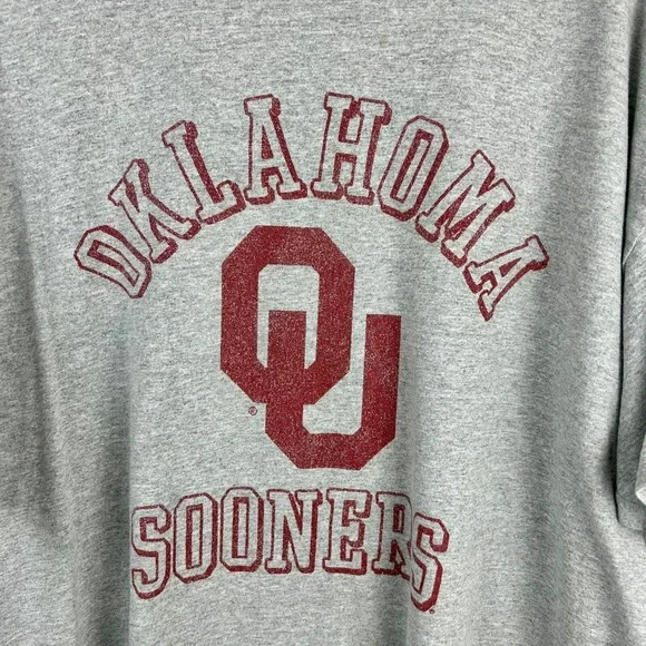 Champion Oklahoma University‎ OU Sooners Shirt Unisex 2XL Gray Short Sleeve - Picture 4 of 9